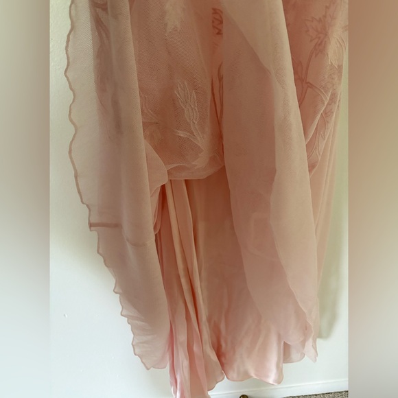 Lauren Ralph Lauren Vintage Pink Y2K Silk Lace Overlay Open Back Gown Size 8 - Picture 8 of 8